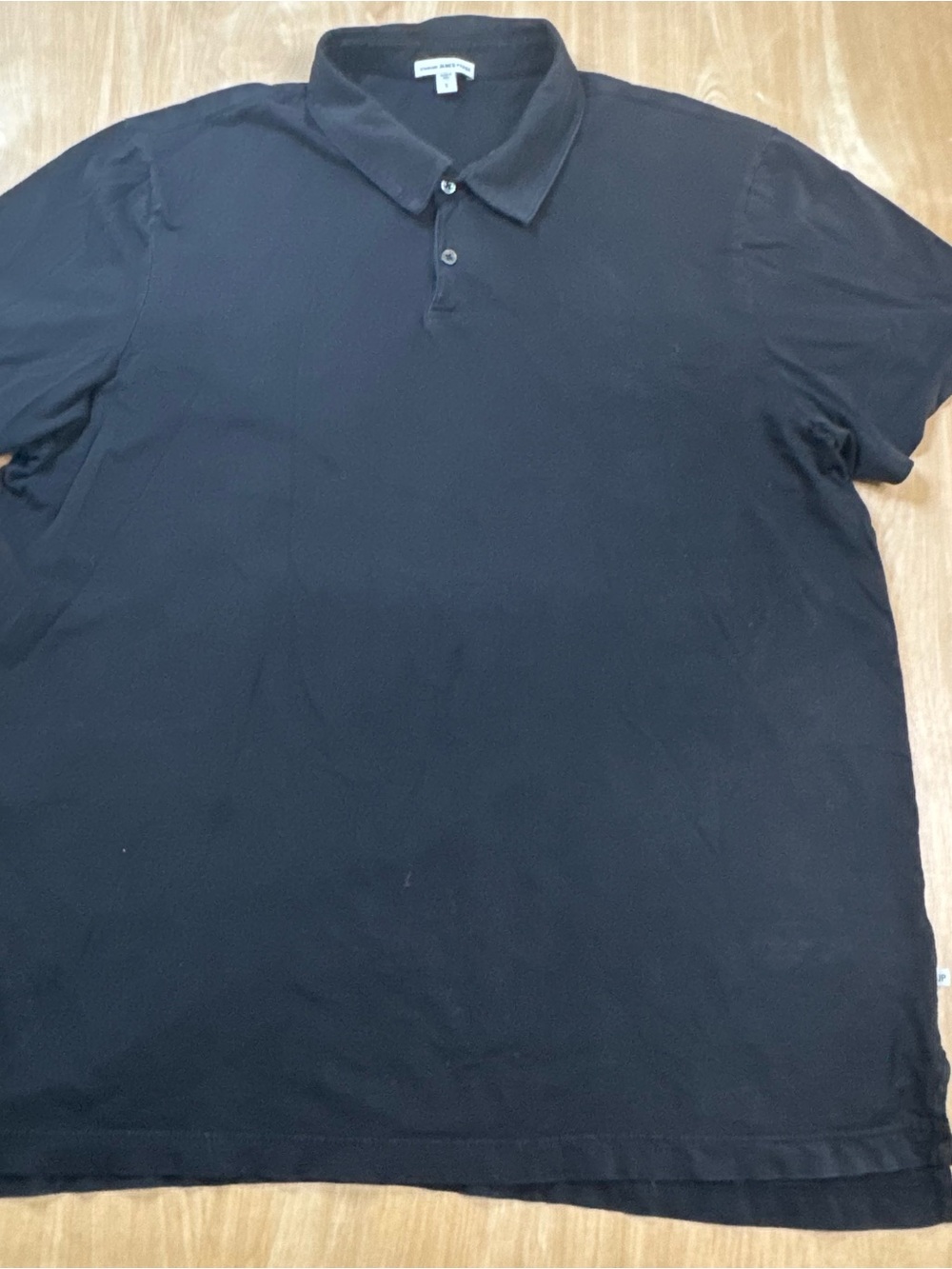 James Perse Mens Short Sleeve Black Polo Shirt Size 5.